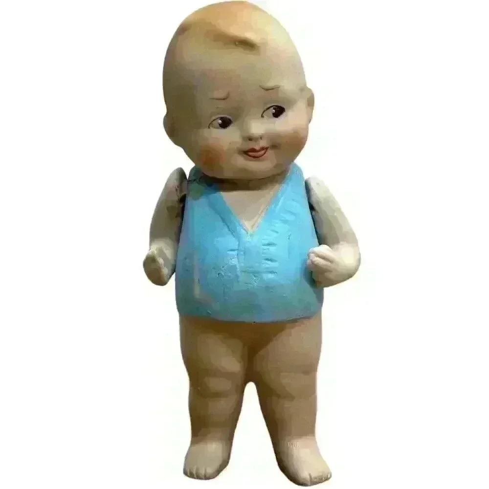 Antique 5” German All Bisque Baby Bud Doll Closed Mouth